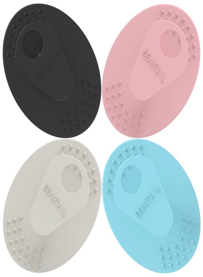 BEAUTAIL Face Scrubber 4 Pack, BEAUTAIL Silicone Manual Facial Cleansing Brush for Men Women, Gentle Face Scrubber Exfoliator, Skin Care Exfoliating Face Brush, Black+Starlight+Pink+Blue - Image 1